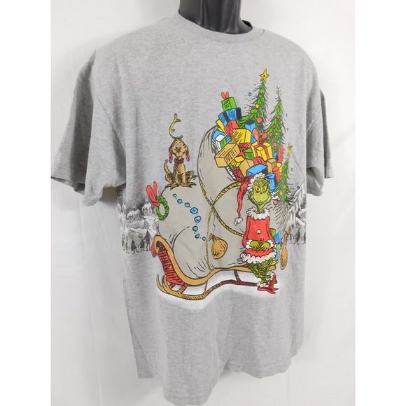 Vintage Y2K 2001 Dr. Seuss How the Grinch Stole Christmas Short Sleeve T-shirt L - Picture 5 of 16